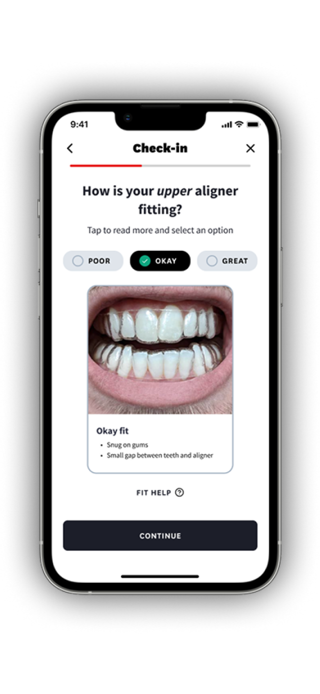 Check-in with separate upper and lower fit ratings