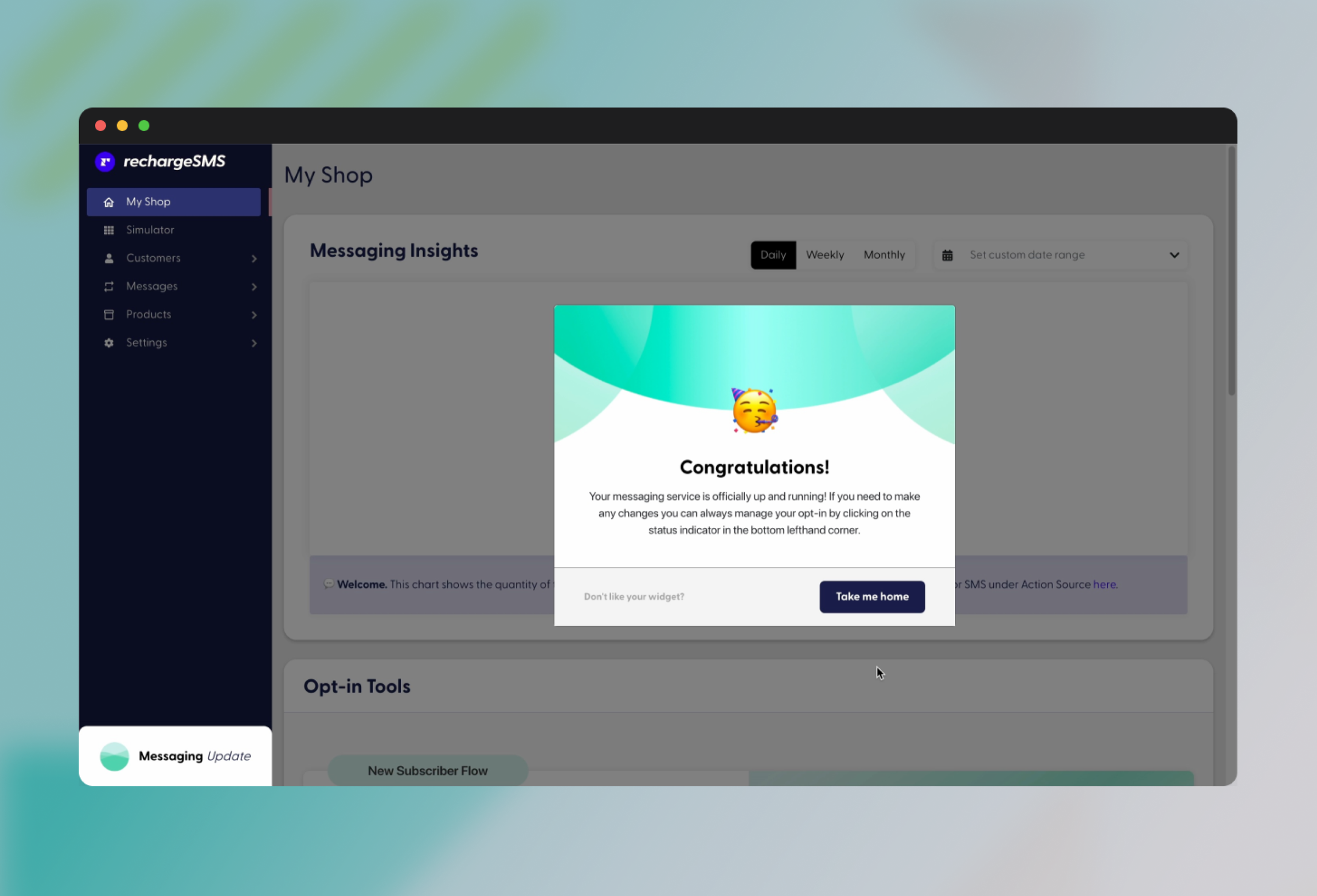 RechargeSMS redesigned onboarding with onboarding buddy UI