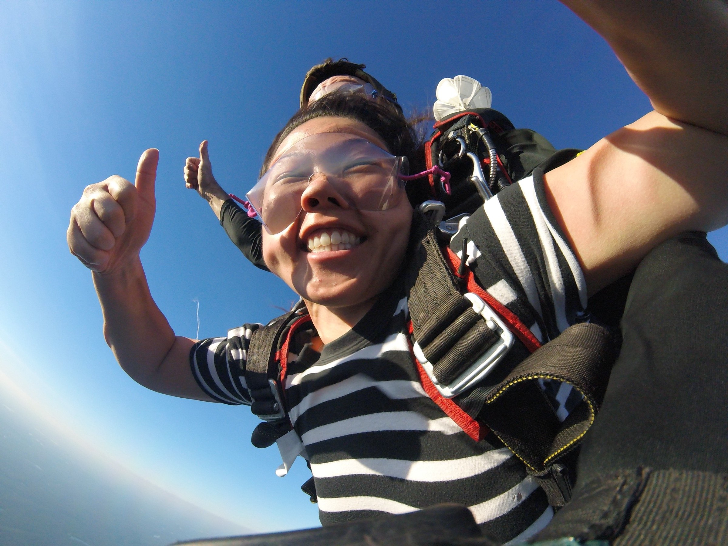 Skydiving with a big smile