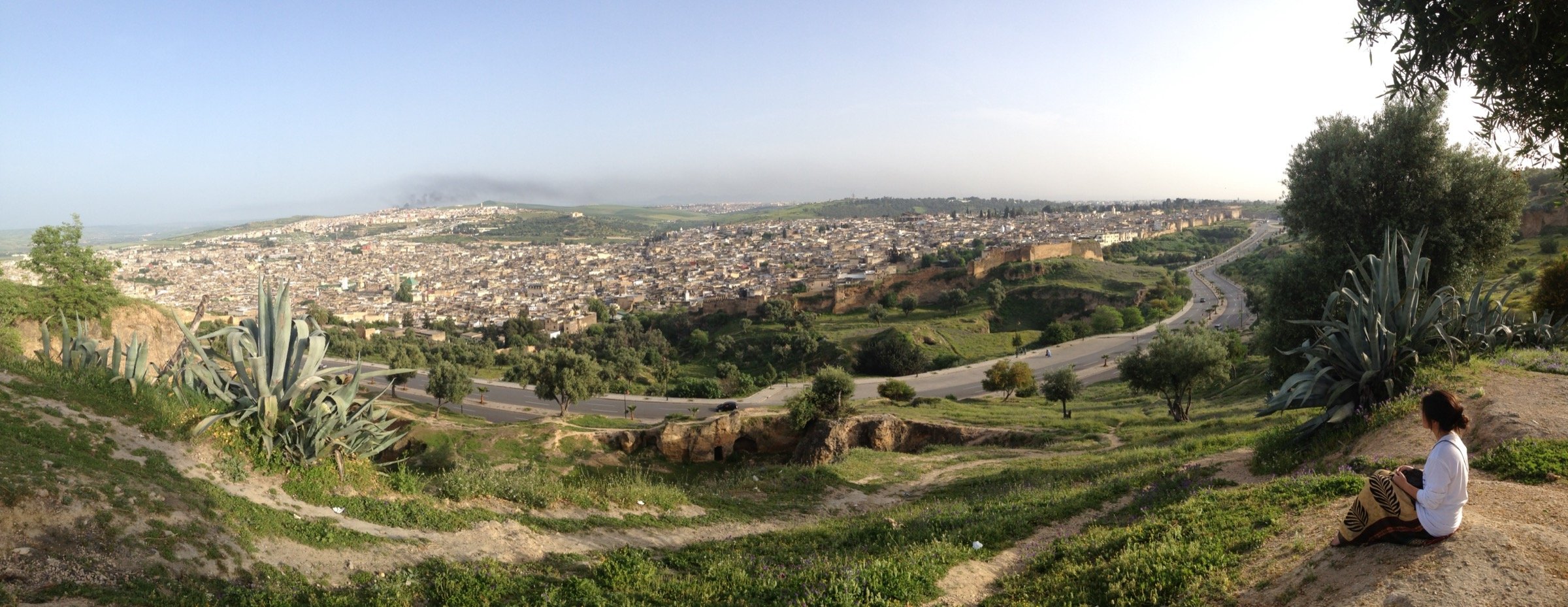 Aerial view of coastal resort